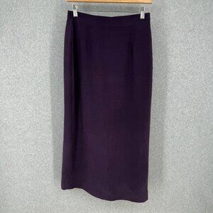 Rena Rowan Womens Vintage 100% Silk High Rise Pencil Skirt Size 6 Purple Lined